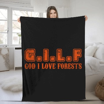 Discover God I love forests Fleece Blankets