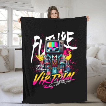 Discover Future Virtual Streetwear Fleece Blankets