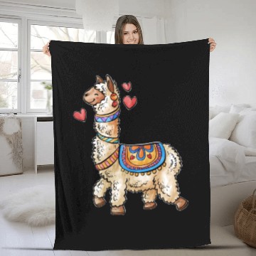 Discover llama for animals lover Fleece Blankets