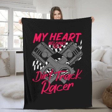 Discover Dirt Track Racing Race Sprint Car Girlfriend Girl Fleece Blankets