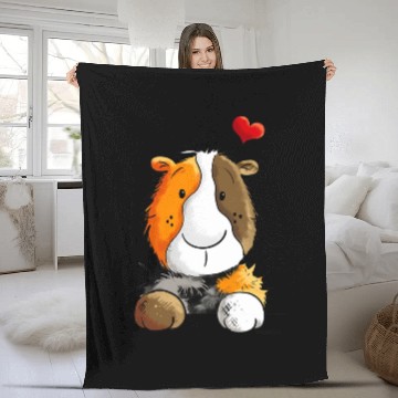 Discover Happy Rosettes Guinea Pig Gift For Rodent Friends Fleece Blankets