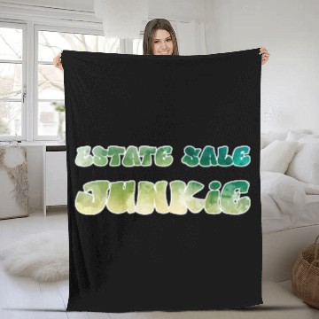 Discover Estate Sale Junkie yellow watercolor Fleece Blankets