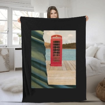 Discover London phonebooth photographed by Yield on Green Fleece Blankets