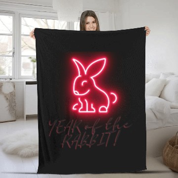 Discover Year of the Rabbit - Chinese New Year Fleece Blankets