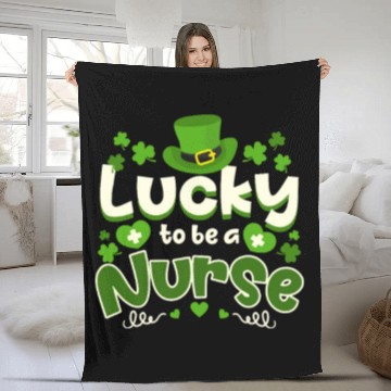 Discover St Patricks Day Nurse Lucky To Be A Nurse Fleece Blankets