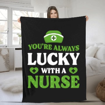 Discover St Patricks Day Nurse Always Lucky With A Fleece Blankets