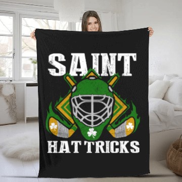 Discover Saint Hattricks Hockey St Patricks Day Fleece Blankets