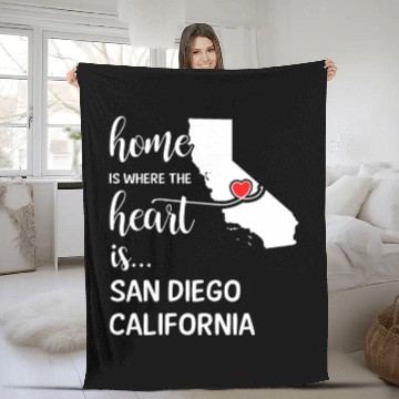 Discover San Diego County California Is Where My Heart Is Fleece Blankets