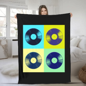 Discover Pop Art Style Vinyl Albums Poster Fleece Blankets