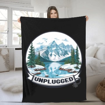 Discover Camping Without Tech! Fleece Blankets