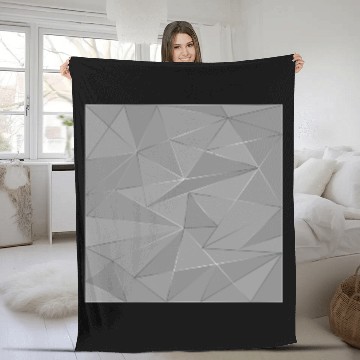 Discover Grey silver low poly abstract background Fleece Blankets