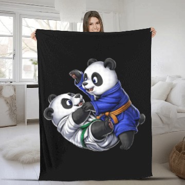 Discover Panda Bears Jiu-Jitsu Fleece Blankets