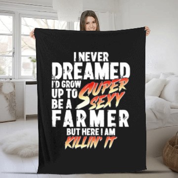 Discover Super Sexy Farmer Agriculture Gift Farmer Fleece Blankets