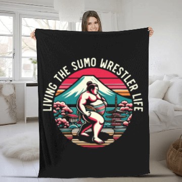Discover Sumo Wrestler Japanese Wrestling Sumo Wrestling Fleece Blankets