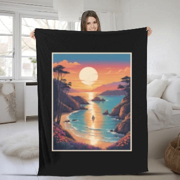 Discover Natural Beach View Fleece Blankets