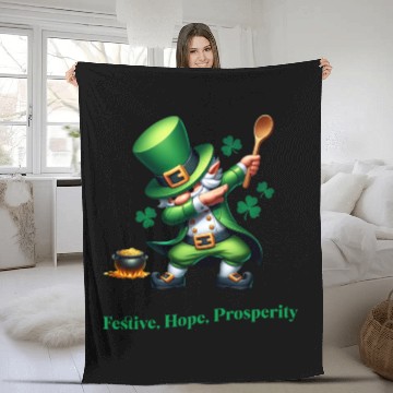 Discover Funny Saint Patricks Day Party, Dab Dance Fleece Blankets