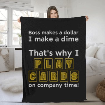 Discover I play cards on company time Fleece Blankets