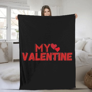 Discover My Valentine Design In Red Fleece Blankets