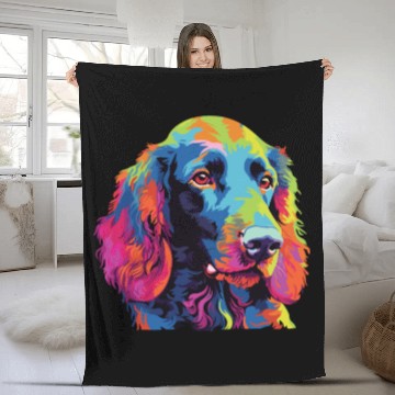 Discover Watercolor Colorful Irish Water Water Spaniel Fleece Blankets