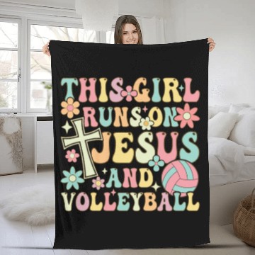 Discover Volleyball Girl Fleece Blankets
