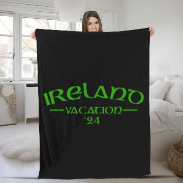 Discover Ireland Vacation 2024 Irish Holiday Fleece Blankets