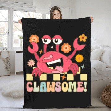 Discover Groovy Crab Lover Seafood Lover Fleece Blankets