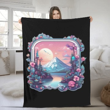 Discover Landscape Silver mountain who loves landscape Fleece Blankets