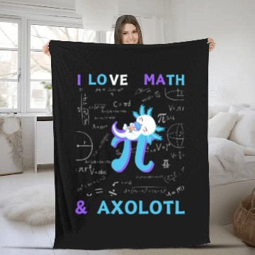 Discover I Love Math And Axolotl For Math Enthusiasts. Fleece Blankets