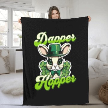 Discover Dapper Hopper Easter Bunny Fleece Blankets
