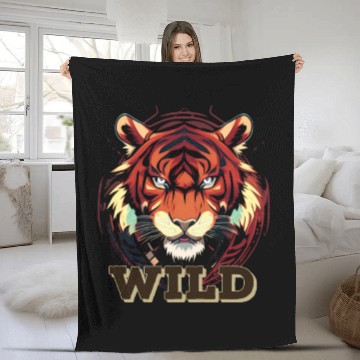 Discover Wild Tiger Art Fleece Blankets
