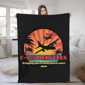Discover Bringing you to awful places - C-130 Hercules Fleece Blankets