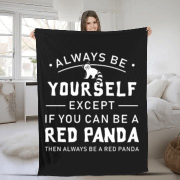 Discover Cute Red Panda Gift Panda Lover Christmas Fleece Blankets