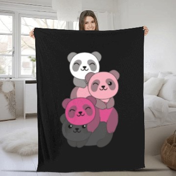Discover Transfem Flag Pride Lgbtq Cute Panda Fleece Blankets