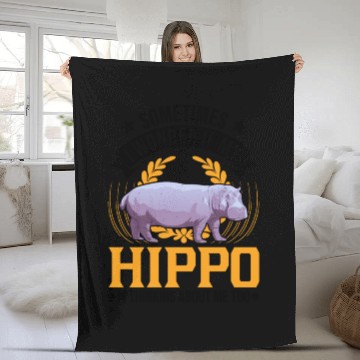 Discover Hippo Gift Fleece Blankets
