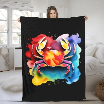 Discover Color splash zodiac: Cancer Fleece Blankets