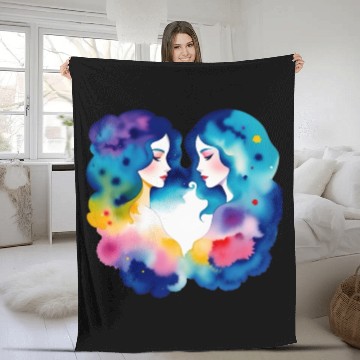 Discover Color splash zodiac: Gemini Fleece Blankets