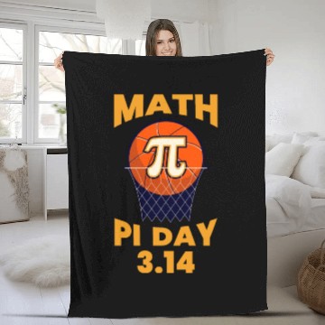 Discover Hoops for Pi Day Mathematics and Basketball Fusion Fleece Blankets