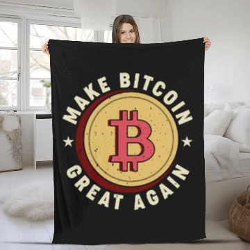 Discover Make Bitcoin Great Again Fleece Blankets