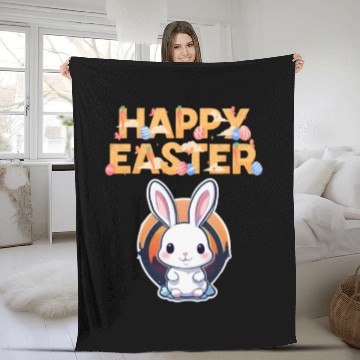 Discover Easter sweetness: beautiful bunnies await you! Fleece Blankets