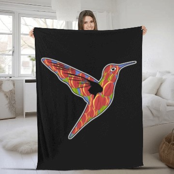 Discover Humming-Bird Tulips Flowers Fleece Blankets