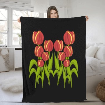 Discover Tulip Flower Flowers Garden Tulips Fleece Blankets
