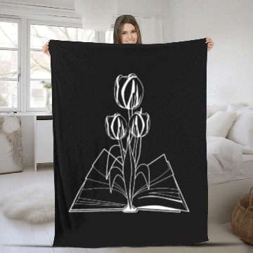 Discover Book Books Tulip Flower Flowers Tulips Fleece Blankets