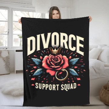 Discover Divorce Support Squad Matching Friends Family Rose Fleece Blankets