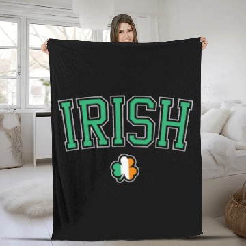 Discover St. Patrick's Day Irish College Shamrock Fleece Blankets