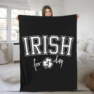 Discover St. Patrick's Day Irish for a Day College Shamrock Fleece Blankets