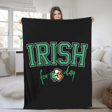 Discover St. Patrick's Day Irish for a Day College Shamrock Fleece Blankets