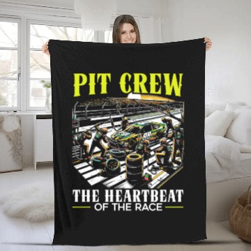 Discover Pit Crew Race Car Racing Race Track Motorsport Fleece Blankets