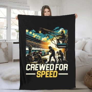 Discover Pit Crew Race Car Racing Race Track Motorsport Fleece Blankets