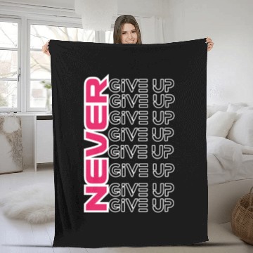 Discover "Perseverance Prevails: Never Give Up" Fleece Blankets
