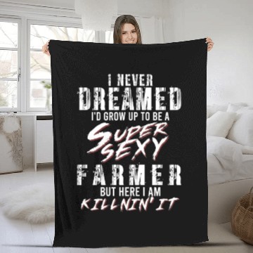 Discover Super Sexy Farmer Agriculture Gift Farmer Fleece Blankets